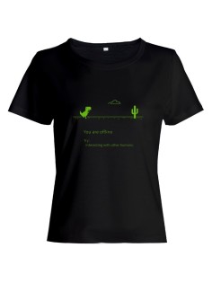 Качественная хлопковая футболка для женщин You are offline / Прикольные надписи на футболках