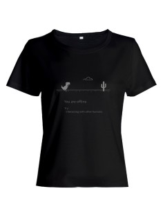 Качественная хлопковая футболка для женщин You are offline / Прикольные надписи на футболках