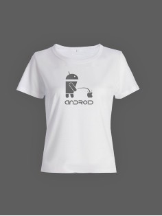 Качественная хлопковая футболка для женщин Android / Прикольные надписи на футболках