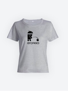 Качественная хлопковая футболка для женщин Android / Прикольные надписи на футболках