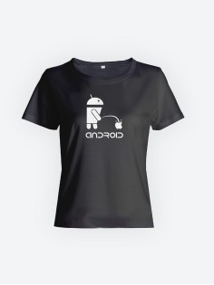 Качественная хлопковая футболка для женщин Android / Прикольные надписи на футболках