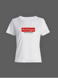 Модная женская футболка с надписью Antihype/Оригинальная с прикольным принтом