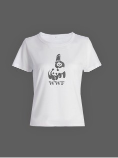 Модная женская футболка с принтом «WWF».