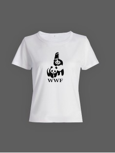 Модная женская футболка с принтом «WWF».