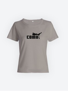 Качественная хлопковая футболка для женщин Coma / Прикольные надписи на футболках