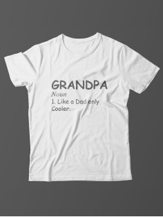 Прикольная мужская футболка с принтом Grandpa noun/Смешная с надписям для дедушки