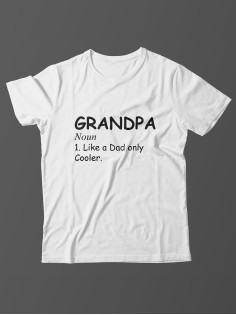 Прикольная мужская футболка с принтом Grandpa noun/Смешная с надписям для дедушки