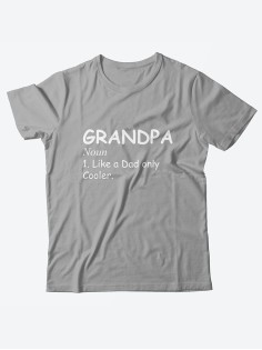 Прикольная мужская футболка с принтом Grandpa noun/Смешная с надписям для дедушки
