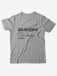 Прикольная мужская футболка с принтом Grandpa noun/Смешная с надписям для дедушки