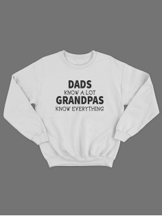 Мужской свитшот с принтом / толстовка мужская без капюшона с надписью Grandpas know everything