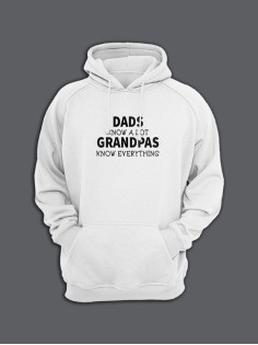 Стильное худи с крутым принтом Grandpas know everything / Толстовка с капюшоном со смешной надписью