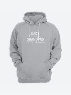 Стильное худи с крутым принтом Grandpas know everything / Толстовка с капюшоном со смешной надписью