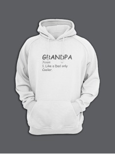 Мужская толстовка с капюшоном с принтом «Grandpa» / Худи с прикольной надписью.