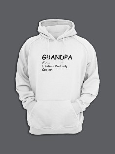 Мужская толстовка с капюшоном с принтом «Grandpa» / Худи с прикольной надписью.
