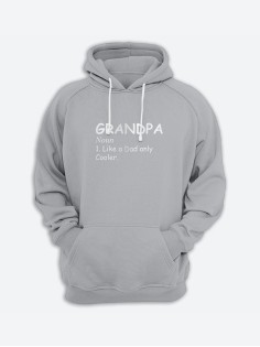 Мужская толстовка с капюшоном с принтом «Grandpa» / Худи с прикольной надписью.