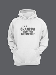 Стильное худи с крутым принтом для дедушек / Толстовка с капюшоном с надписью I'm a grandpa