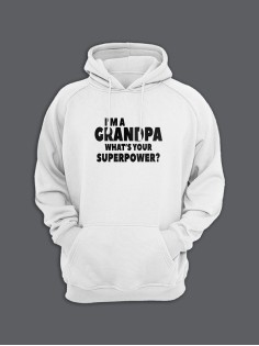 Стильное худи с крутым принтом для дедушек / Толстовка с капюшоном с надписью I'm a grandpa