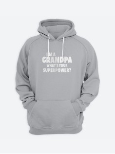 Стильное худи с крутым принтом для дедушек / Толстовка с капюшоном с надписью I'm a grandpa