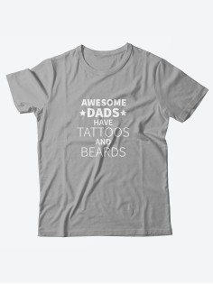 Прикольная мужская футболка с принтом Awesome dads/Смешная хлопковая с надписями
