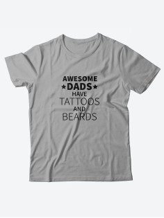 Прикольная мужская футболка с принтом Awesome dads/Смешная хлопковая с надписями