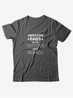 Прикольная мужская футболка с принтом Awesome dads/Смешная хлопковая с надписями