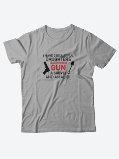 Футболка с принтом для настоящего мужчины/Мужская с прикольной надписью I have a gun