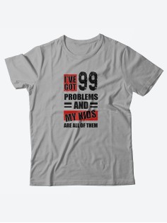 Прикольная мужская футболка с принтом 99 problems/Смешная хлопковая с надписями