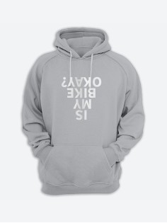 Худи с прикольным принтом Is my bike okey? / Толстовка с капюшоном с карманом, без молнии