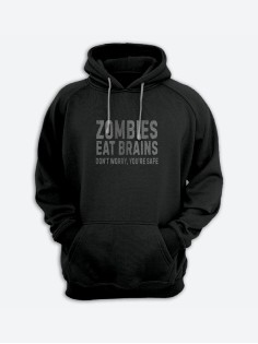 Стильное мужское худи с крутым принтом / Толстовка с капюшоном со смешной надписью  Zombies