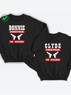 Парные свитшоты с принтами Bonnie&Clyde