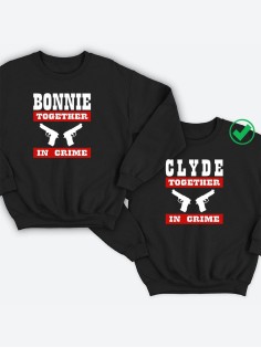 Парные свитшоты с принтами Bonnie&Clyde