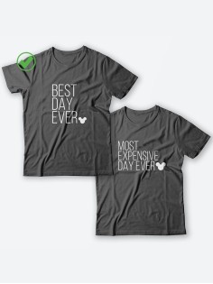 Оригинальные парные футболки для двух влюбленных / Семейный Лук Best day ever