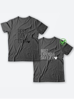 Оригинальные парные футболки для двух влюбленных / Семейный Лук Best day ever