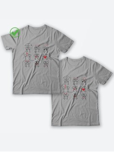 Парные футболки для молодоженов и для двоих влюбленных для мужа и жены со смешными рисунками