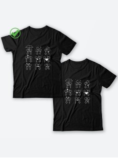 Парные футболки для молодоженов и для двоих влюбленных для мужа и жены со смешными рисунками