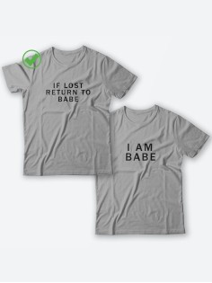 Футболки для двоих со смешными надписями с принтом If lost return/Парные для влюбленных