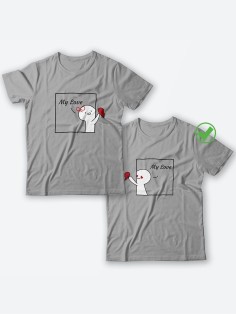 Футболки для двоих со смешными надписями с принтом My love/Парные для влюбленных