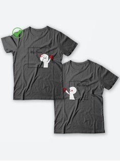 Футболки для двоих со смешными надписями с принтом My love/Парные для влюбленных