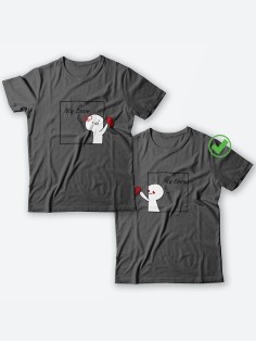 Футболки для двоих со смешными надписями с принтом My love/Парные для влюбленных