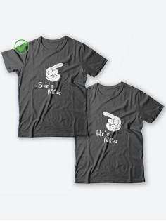 Парные футболки для мужа и жены, для парня и девушки с надписью Mine/для двоих с принтом