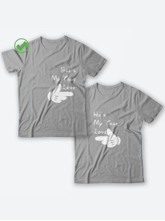 Парные футболки для мужа и жены, для парня и девушки My true love/для двоих с принтом