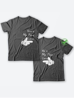 Парные футболки для мужа и жены, для парня и девушки My true love/для двоих с принтом