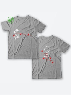 Парные футболки для мужа и жены, для парня и девушки с милыми рисунками/для двоих