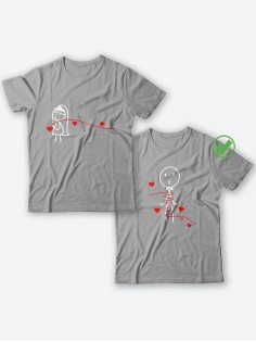 Парные футболки для мужа и жены, для парня и девушки с милыми рисунками/для двоих