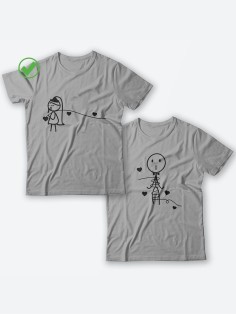 Парные футболки для мужа и жены, для парня и девушки с милыми рисунками/для двоих