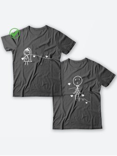 Парные футболки для мужа и жены, для парня и девушки с милыми рисунками/для двоих