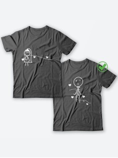 Парные футболки для мужа и жены, для парня и девушки с милыми рисунками/для двоих