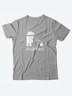 Прикольная футболка с принтом Android/с для лучшего мужчины