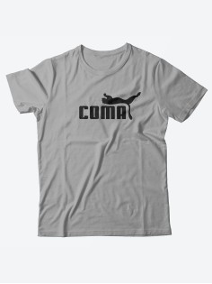 Оригинальные футболки для мужчин с принтом Coma/Качественные из 100% хлопка