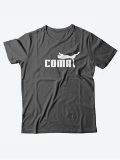 Оригинальные футболки для мужчин с принтом Coma/Качественные из 100% хлопка